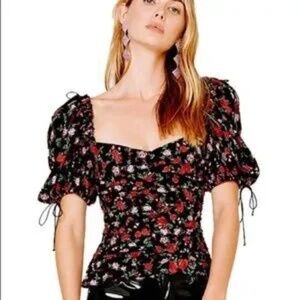 For Love & Lemons Tainted Button Front Corset Top Size XS